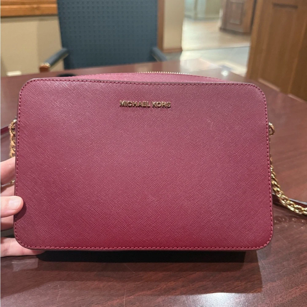 Michael Kors Wine Red Crossbody Bag - Picture 1 of 3